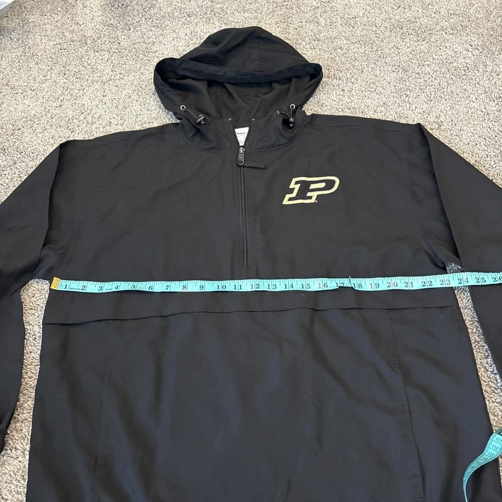 Champion Black Boilermakers Purdue University 1/2 Zip Anorak Windbreaker Jacket